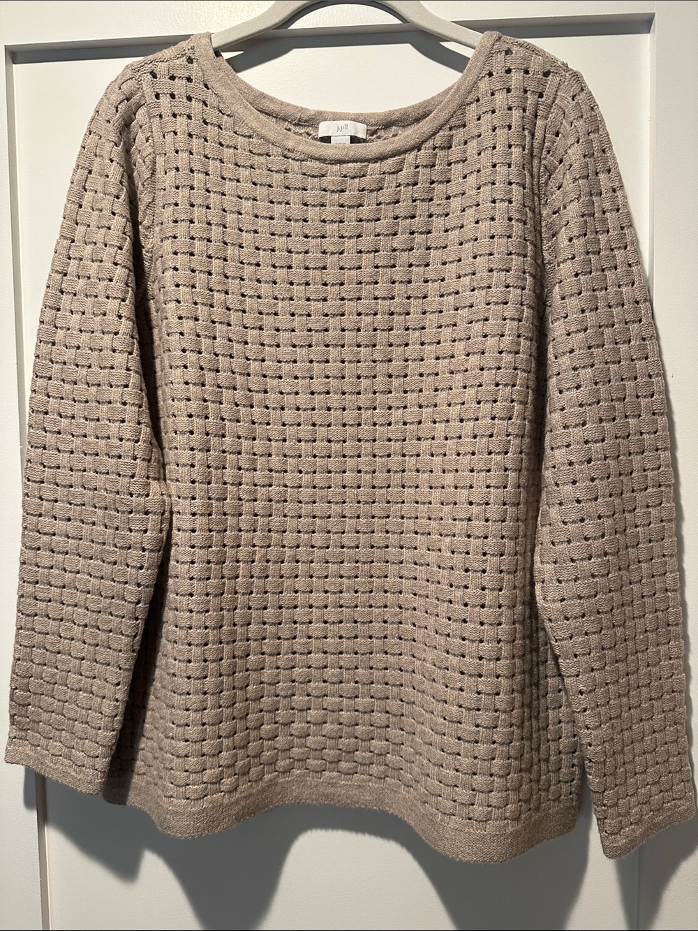 J. Jill Neutral Beige Open Weave Sweater, Size M